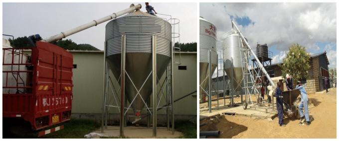 0.75kW H-Type 4-Tier hot-dip galvanized automated poultry feeding system for commercial layer chicken cages — side view showing mobile feed carts, trolley guide rails and support frames