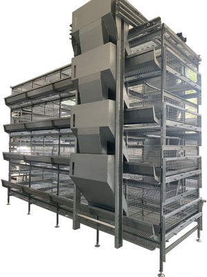 Full Automatic 72 Birds H-Type Poultry Layer Cage Hot-Dip Galvanized Steel Battery Chicken Cage