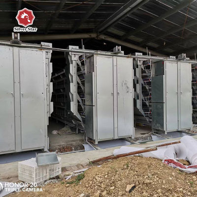 Hot Dipped Galvanized Steel 8 Tiers High Density Full Automatic Operation Battery Chicken Cage Poultry Farming Equipment