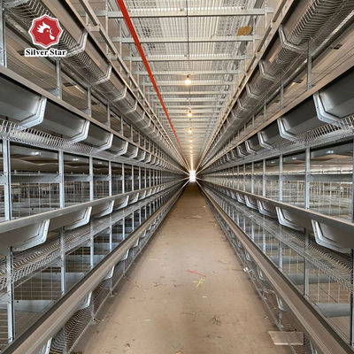 H-Type Battery Cage System with Hot-Dip Galvanized Frame Automatic Feeding Trough Stackable Modular Design for Commercial Poultry Farms