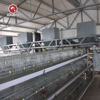 380V Broiler Automatic Feeder , 500KGS Hot Dip Galvanized Chicken Cage Equipment