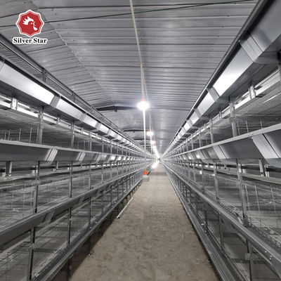 Metal 4 Tiers Zn-Al Broiler Chicken Cage 200 Birds Hunsbandry Equipment