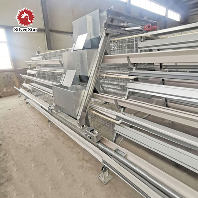 Steel Layer Chicken Cage 4 Birds Per Cell Hot Dipped Galvanized Battery Cage System